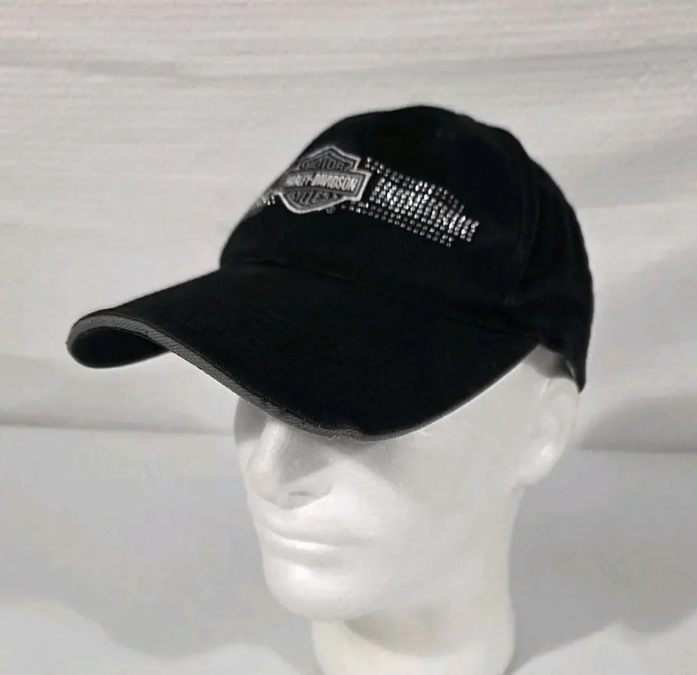 Harley-Davidson San Antonio TX Alamo City Black Hat Rhinestone Strapback Womens